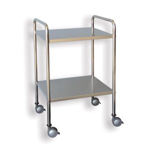 INSTRUMENT TROLLEY WITH 2 SHELVES